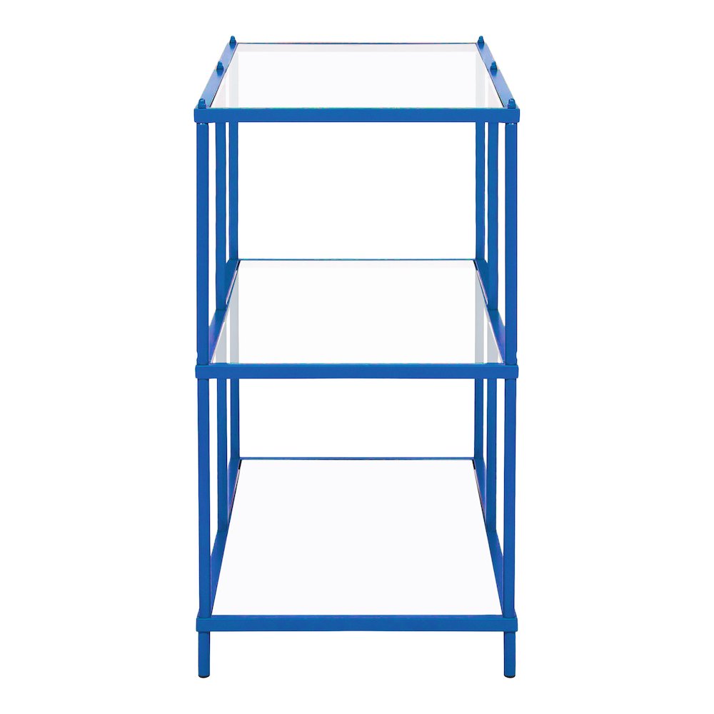 Mendry Metal 2-Shelf Console Table in Blue. Picture 3