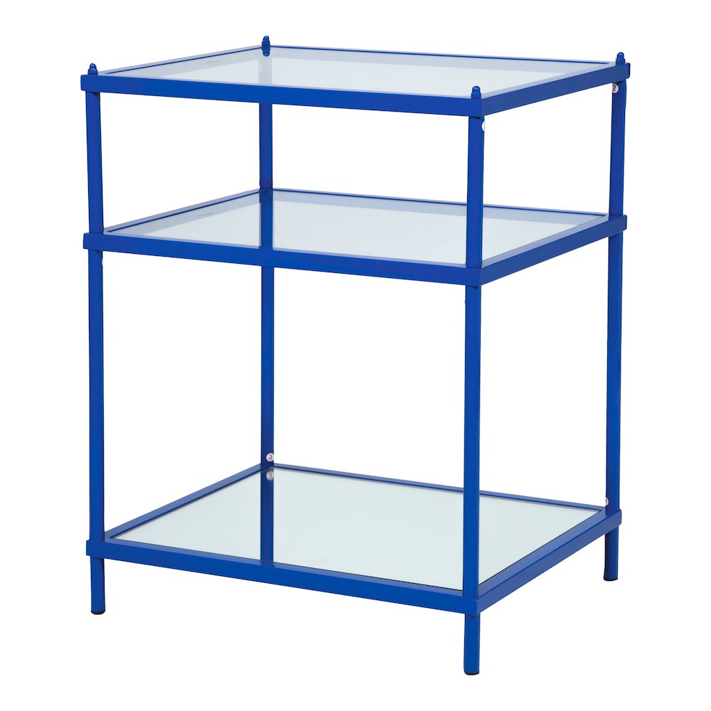 Mendry Metal 2-Shelf Console Table in Blue. Picture 5