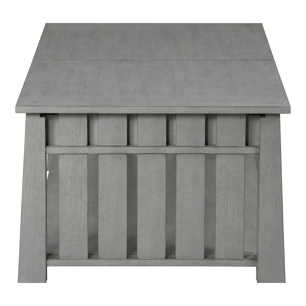 Elm Wood Coffee Table With Hidden Lift Shelf. Picture 3