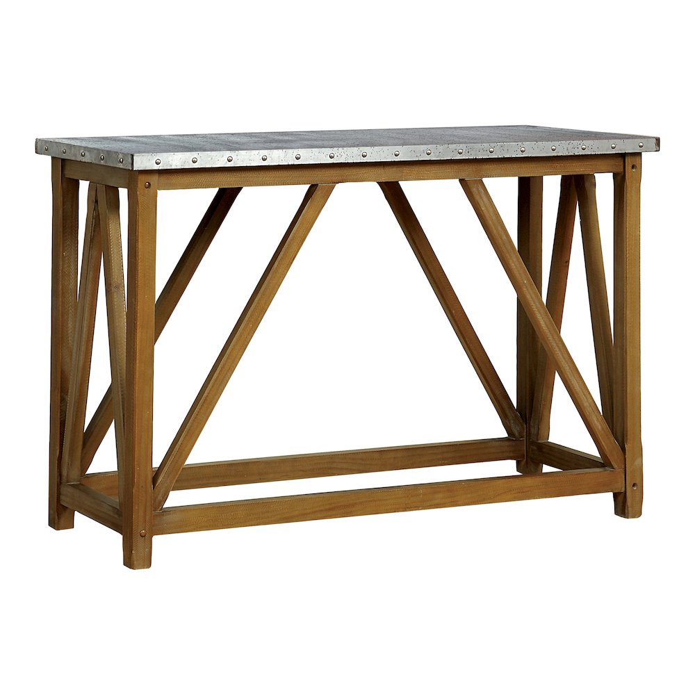 Marqueze Industrial Wood Console Table in Natural Tone. Picture 1