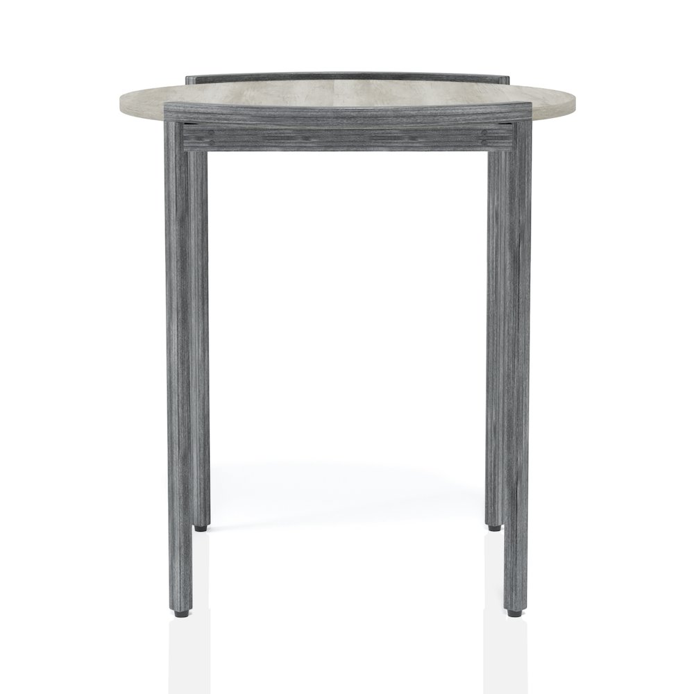 Mordicai Metal Round End Table in Light Gray. Picture 1