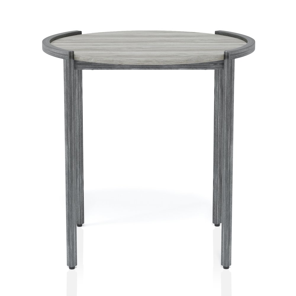 Mordicai Metal Round End Table in Light Gray. Picture 2