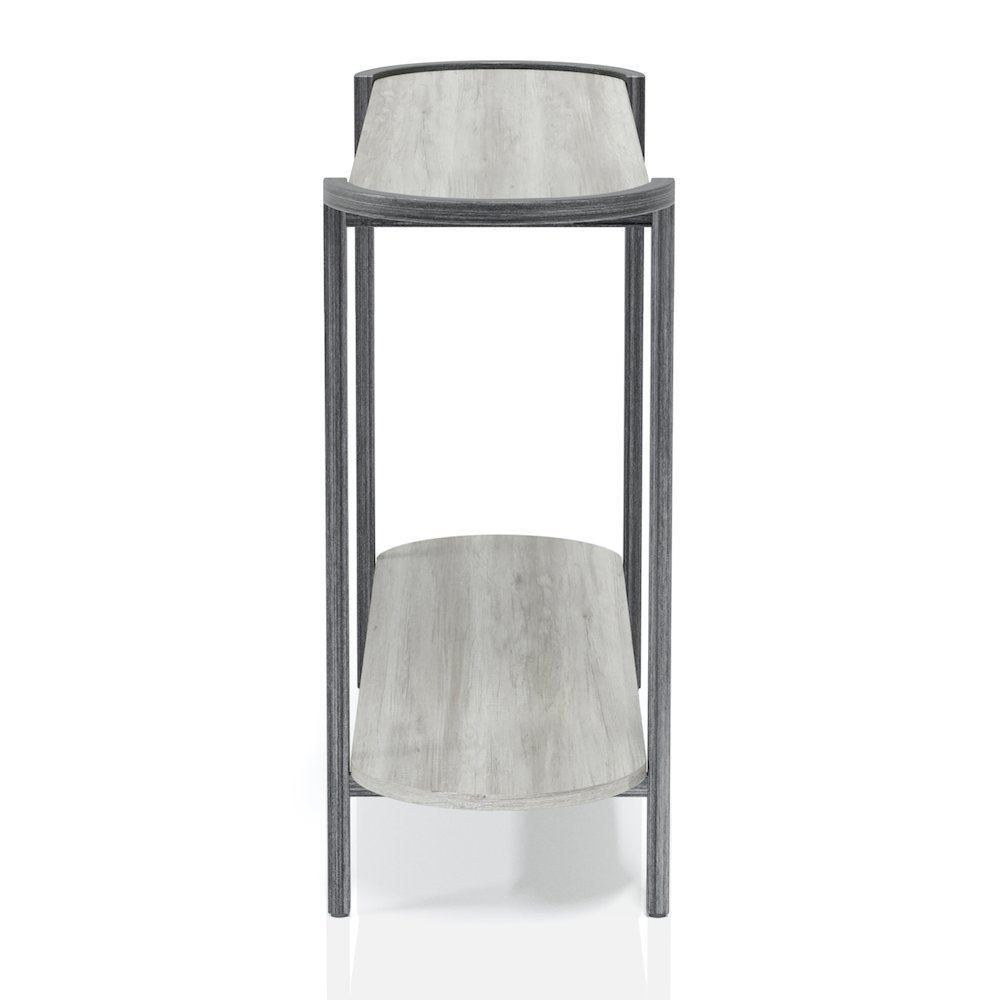 Mordicai Metal 1-Shelf Console Table in Light Gray. Picture 2