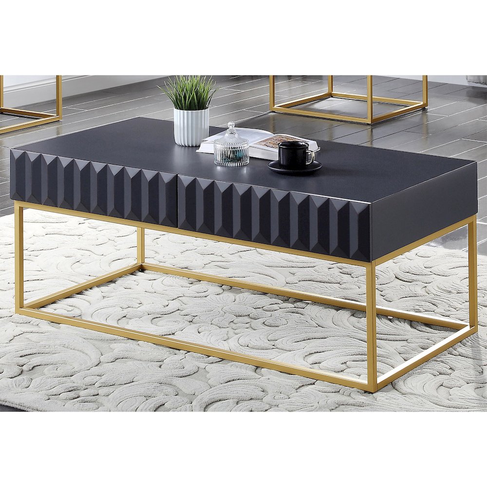 Giffore Metal 2-Drawer Coffee Table. Picture 4
