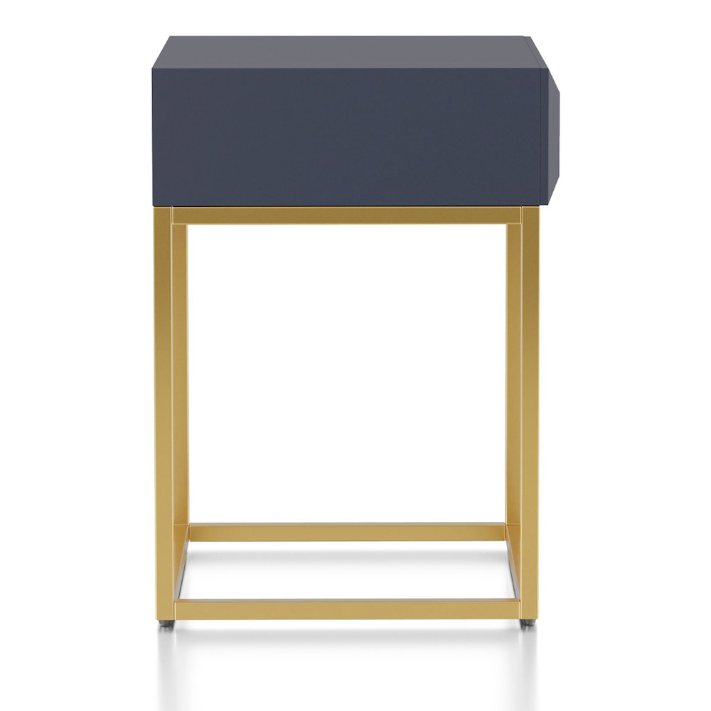 Giffore Metal 1-Drawer Side Table in Antique Blue. Picture 3