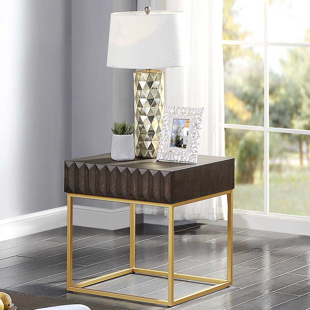 Giffore Metal 1-Drawer End Table. Picture 3