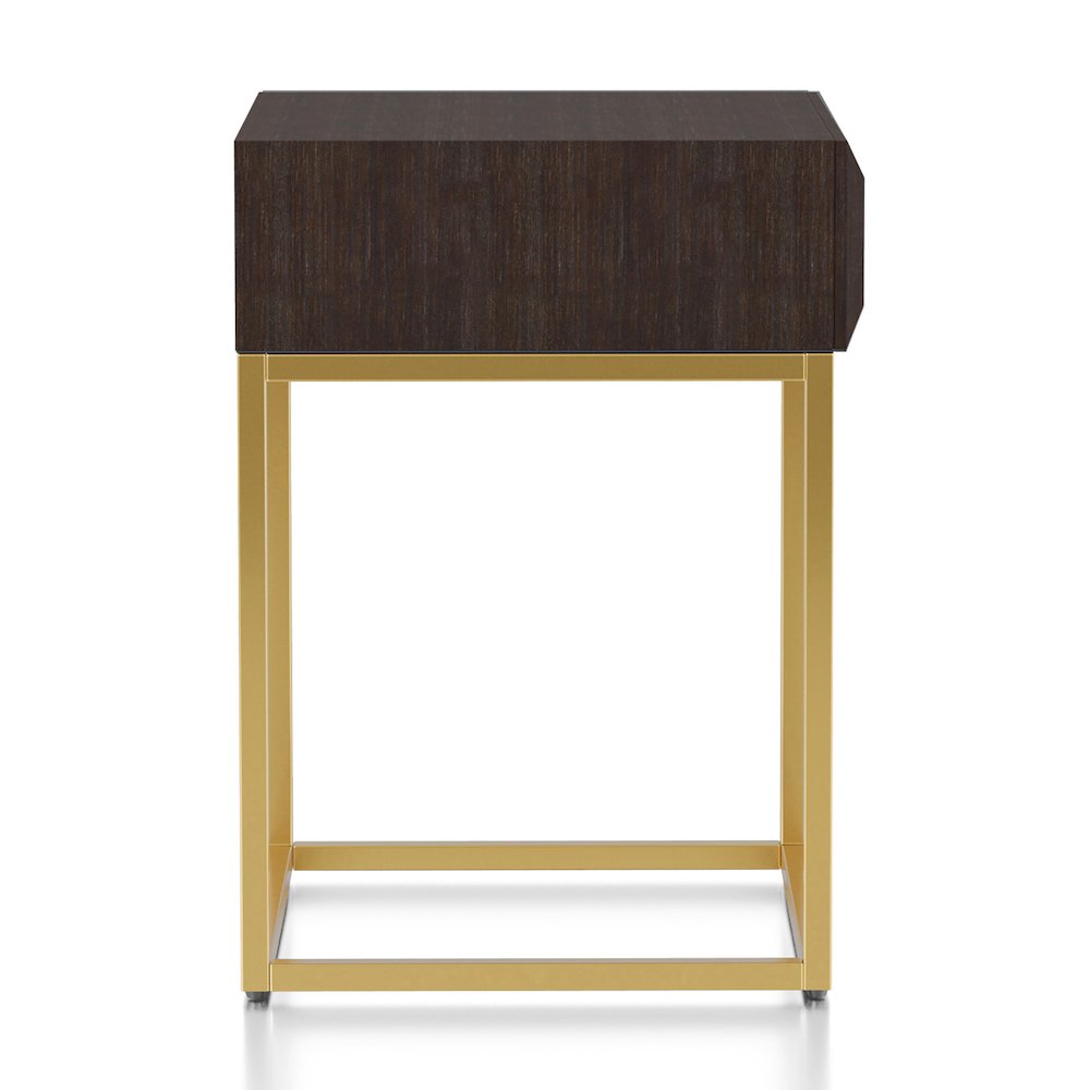 Giffore Metal 1-Drawer Side Table in Walnut. Picture 2