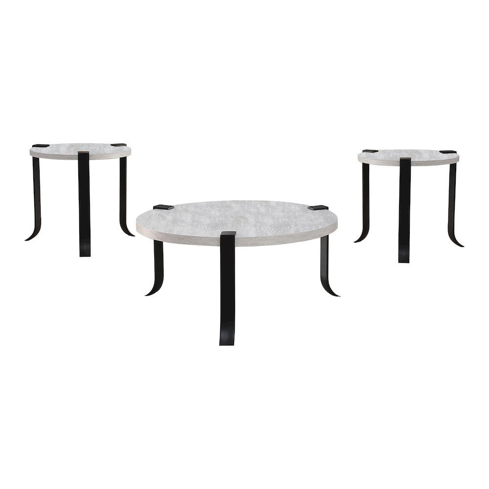 Marwell Metal 3-Piece Coffee Table Set in Antique White. Picture 1