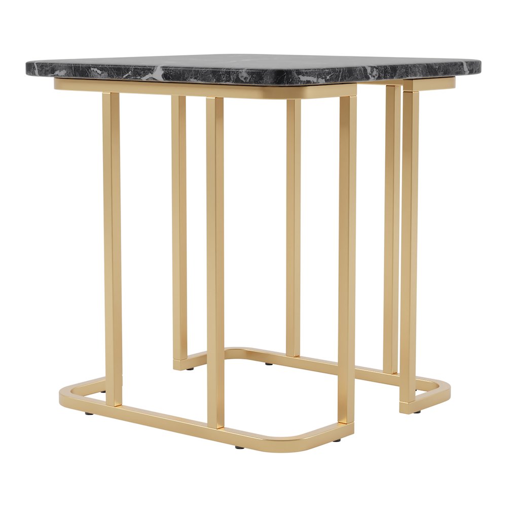 Clotten Contemporary Metal End Table in Black. Picture 1