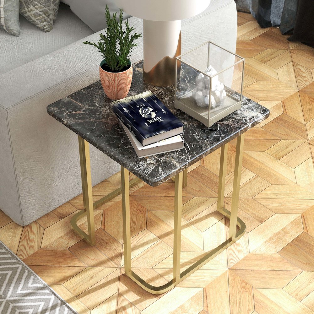 Clotten Contemporary Metal End Table in Black. Picture 3