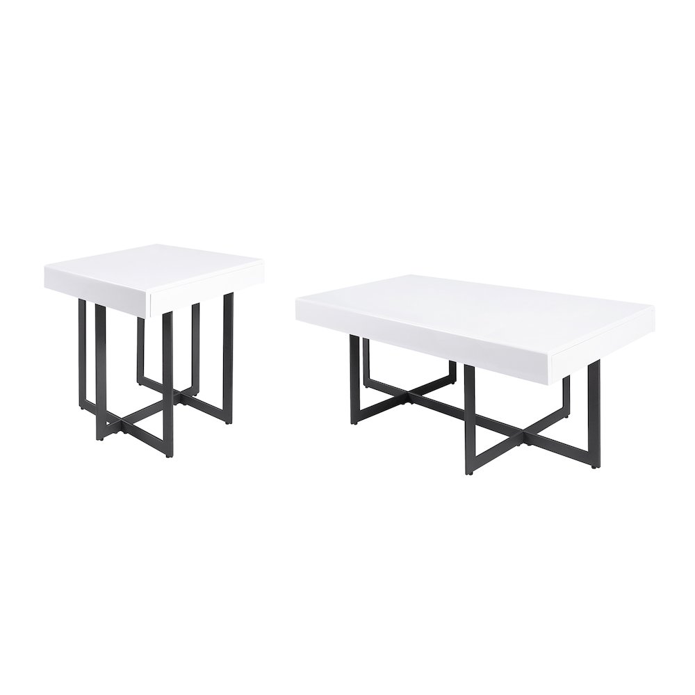 Vasket Contemporary Metal 2-Piece Coffee Table Set. Picture 1