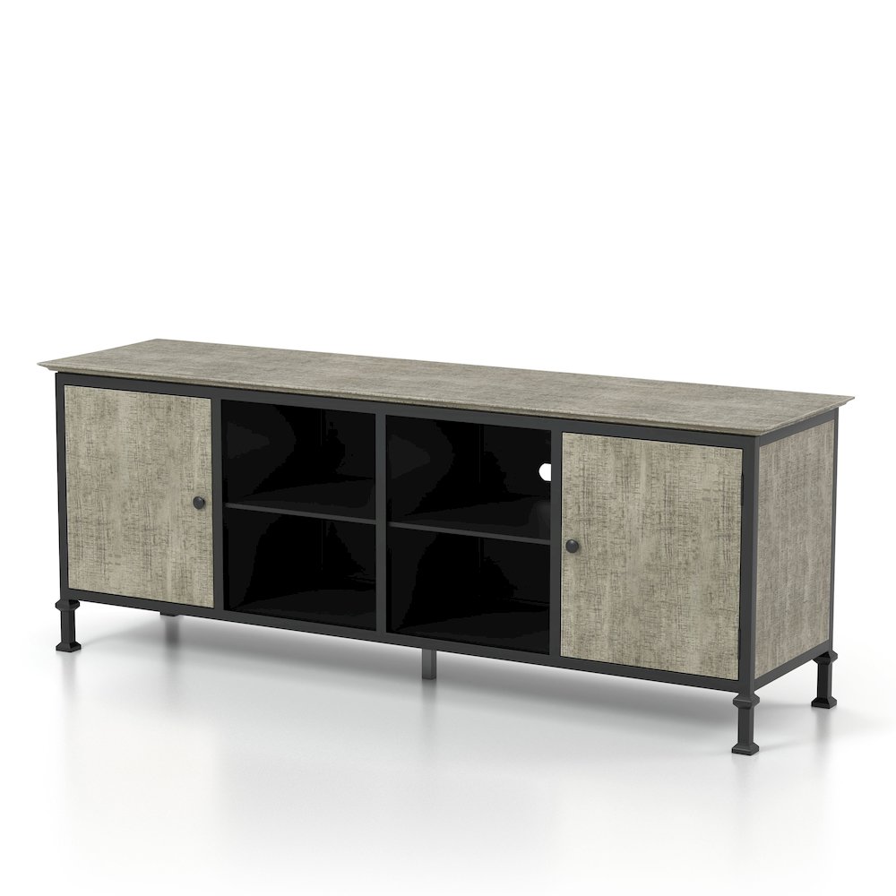 Ronda Industrial Wood 72-Inch TV Stand in Gray. Picture 1
