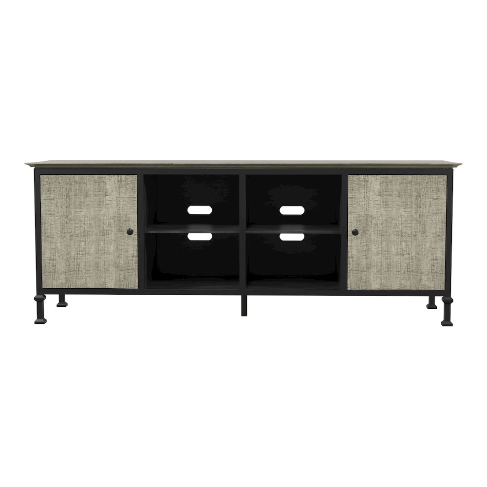 Ronda Industrial Wood 72-Inch TV Stand in Gray. Picture 2