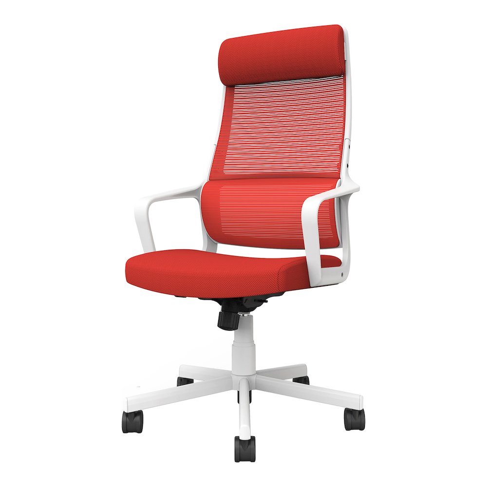 Tilah Metal and Mesh Adjustable Office Chair in Red. Picture 1