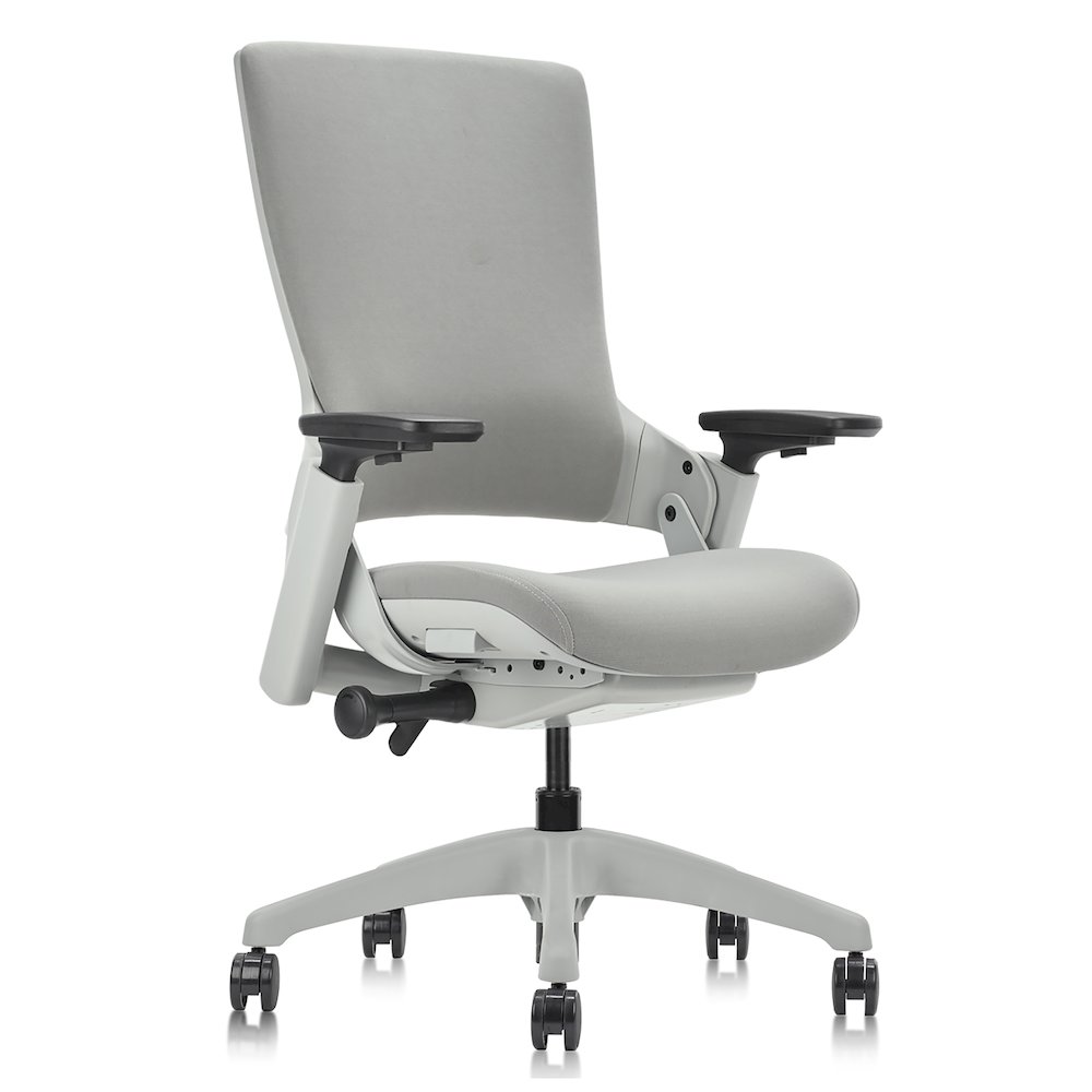 Nauta Mesh and Metal Adjustable Office Chair in Gray. Picture 1