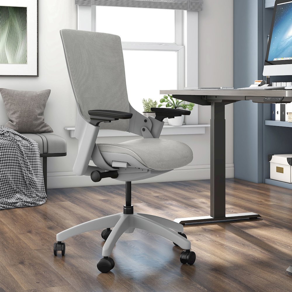 Nauta Mesh and Metal Adjustable Office Chair in Gray. Picture 2