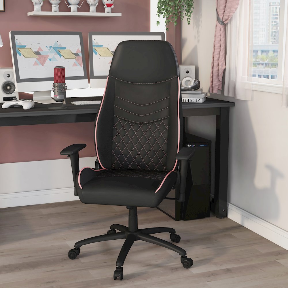 Aguil Faux Leather Adjustable Gaming Chair. Picture 5