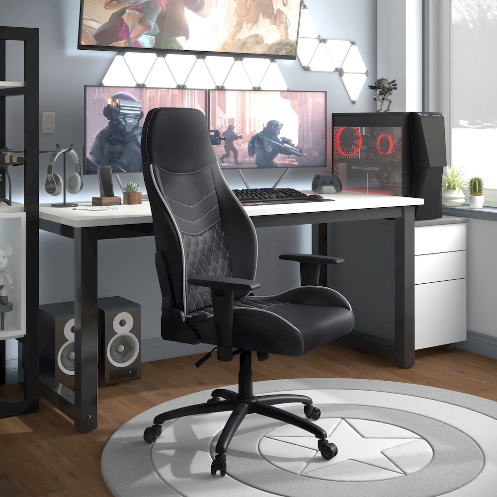 Aguil Faux Leather Adjustable Gaming Chair. Picture 5