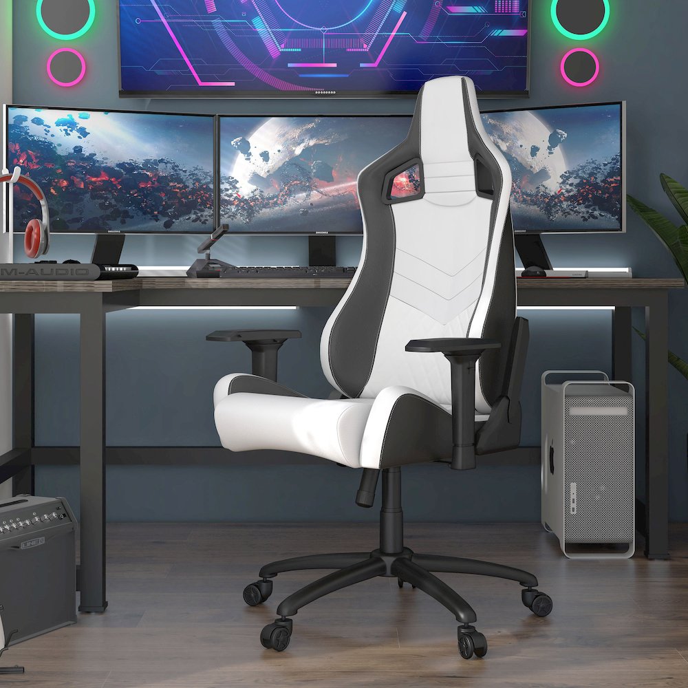 Singe Faux Leather Adjustable Gaming Chair. Picture 4