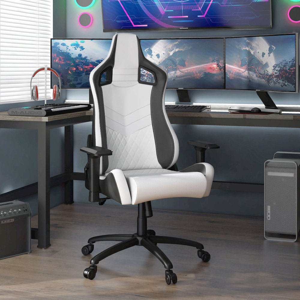 Singe Faux Leather Adjustable Gaming Chair. Picture 5