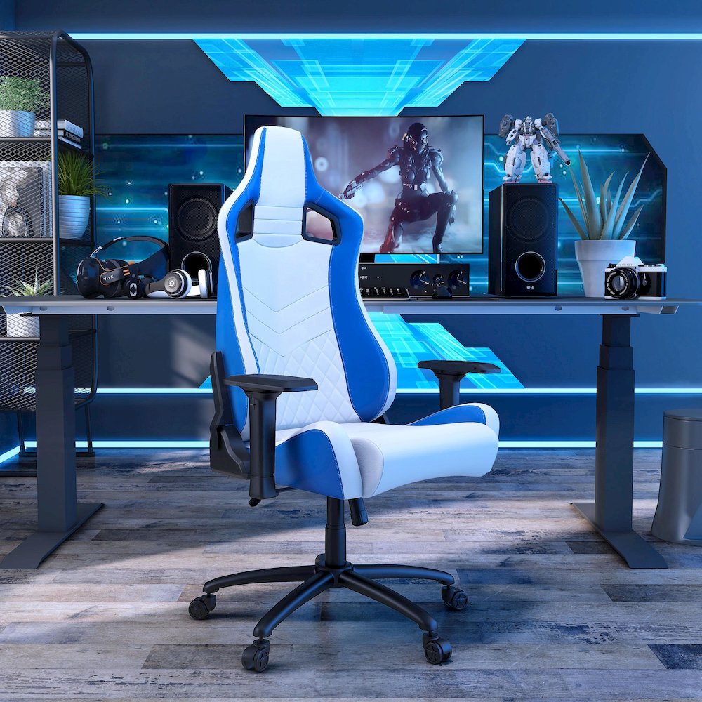 Singe Faux Leather Adjustable Gaming Chair. Picture 4