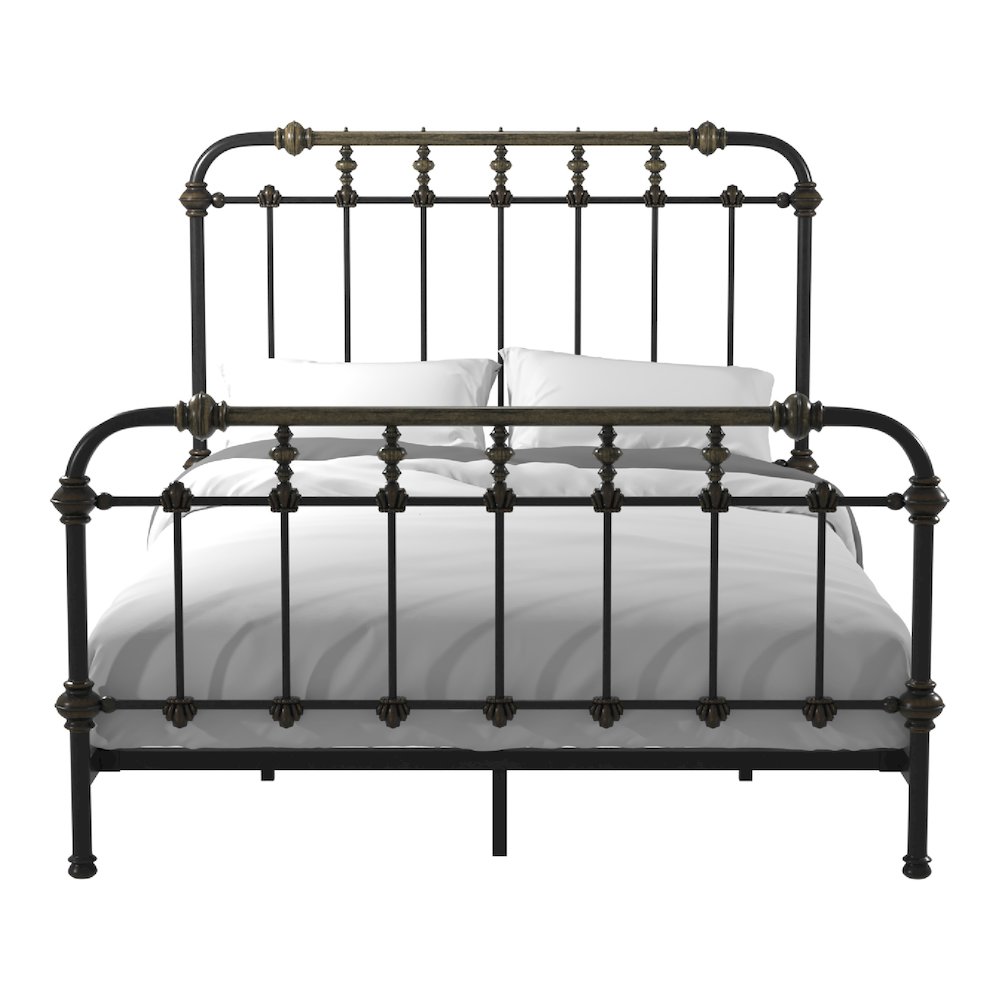 Cecil Transitional Metal Queen Spindle Bed in Antique Black. Picture 2