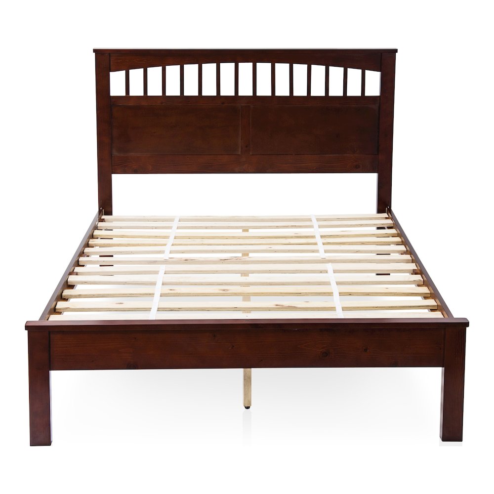 Victa Transitional Wood Platform Twin Bed in Cherry. Picture 2