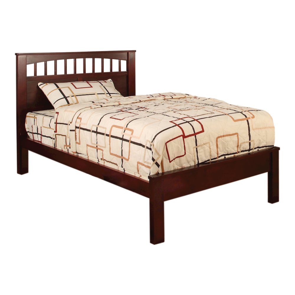 Victa Transitional Wood Platform Twin Bed in Cherry. Picture 3