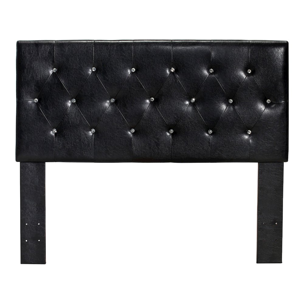 Kylen Faux Leather Headboard in Black. Picture 1