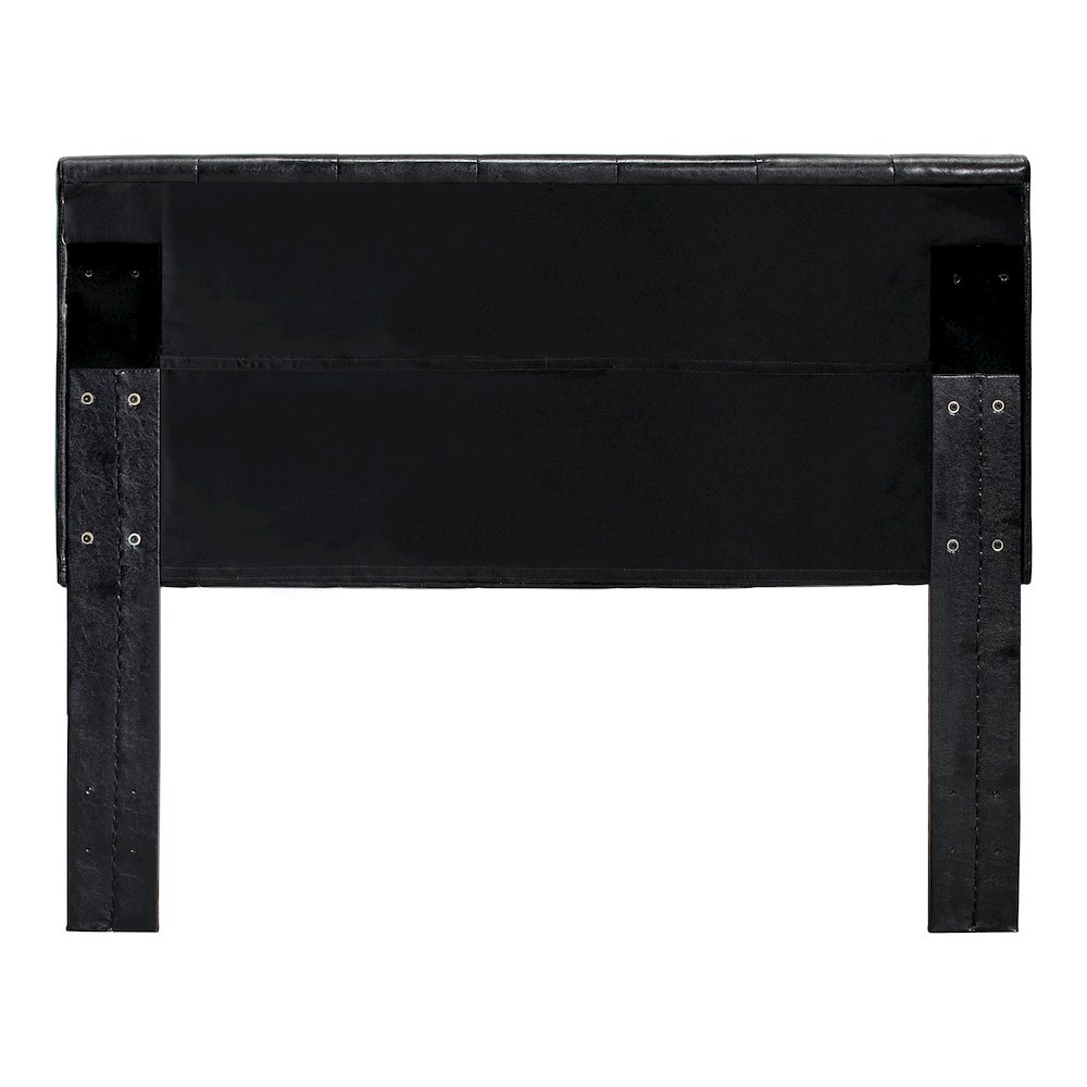 Kylen Faux Leather Headboard in Black. Picture 2