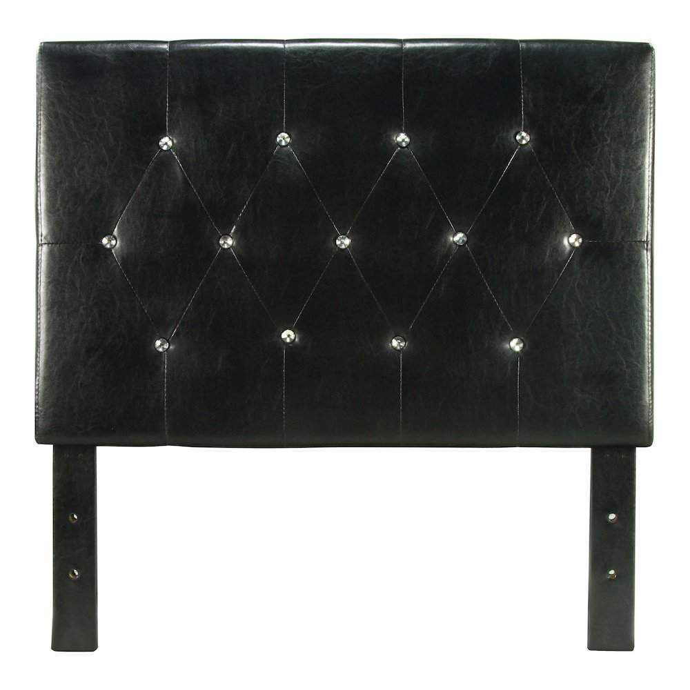 Kylen Faux Leather Headboard in Black. Picture 1