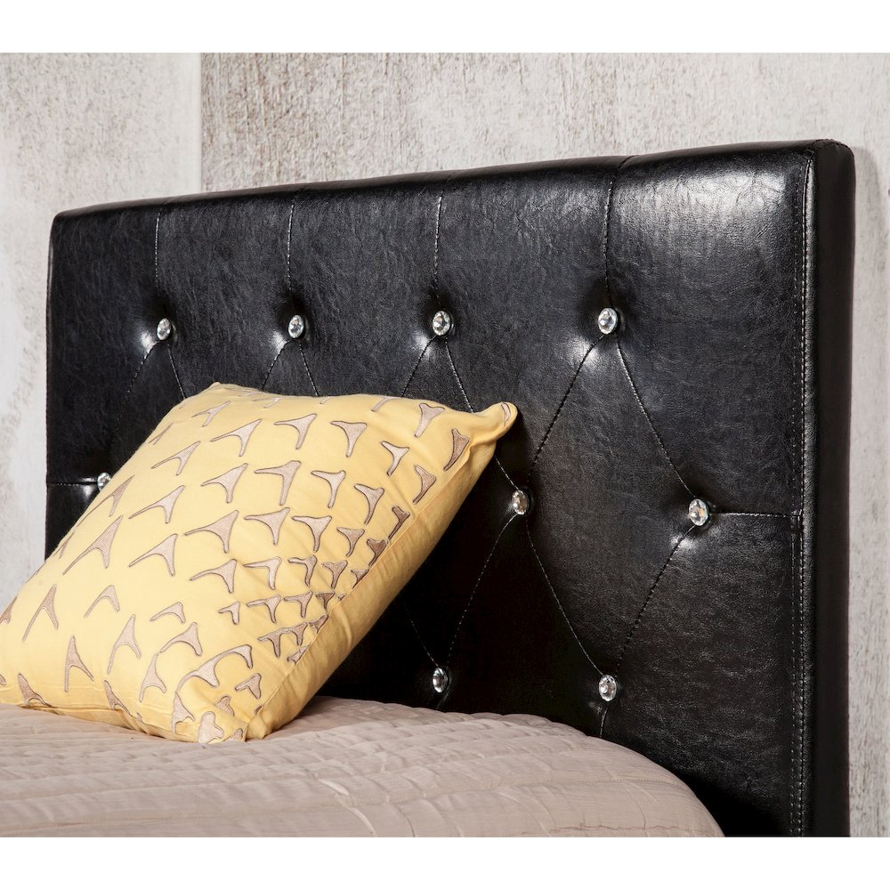 Kylen Faux Leather Headboard in Black. Picture 2