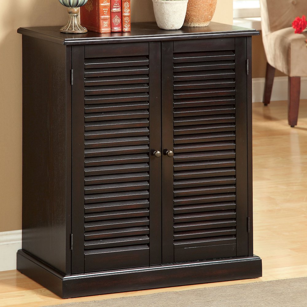 Medley Transitional Wood 5-Shelf Shoe Cabinet in Espresso. Picture 3