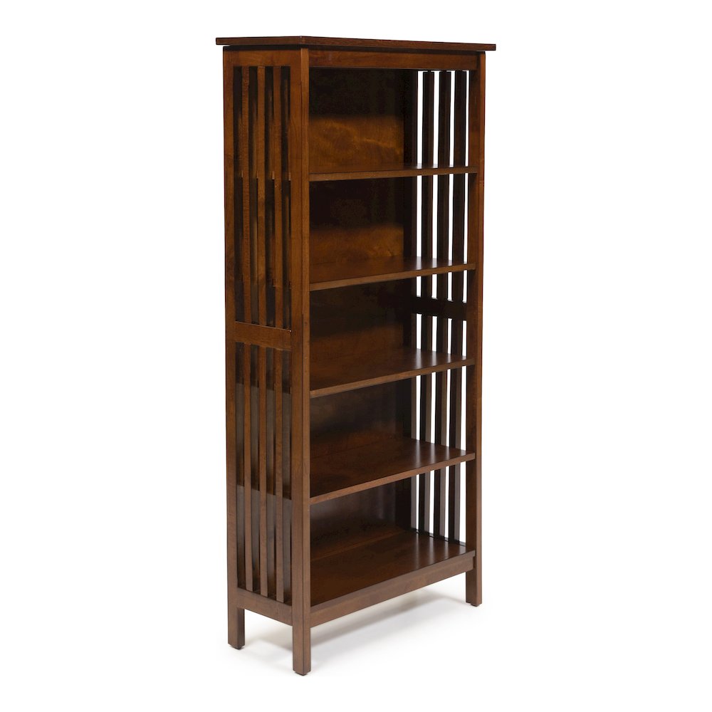 Davis Wood 5-Shelf Bookcase in Antique Oak. Picture 1