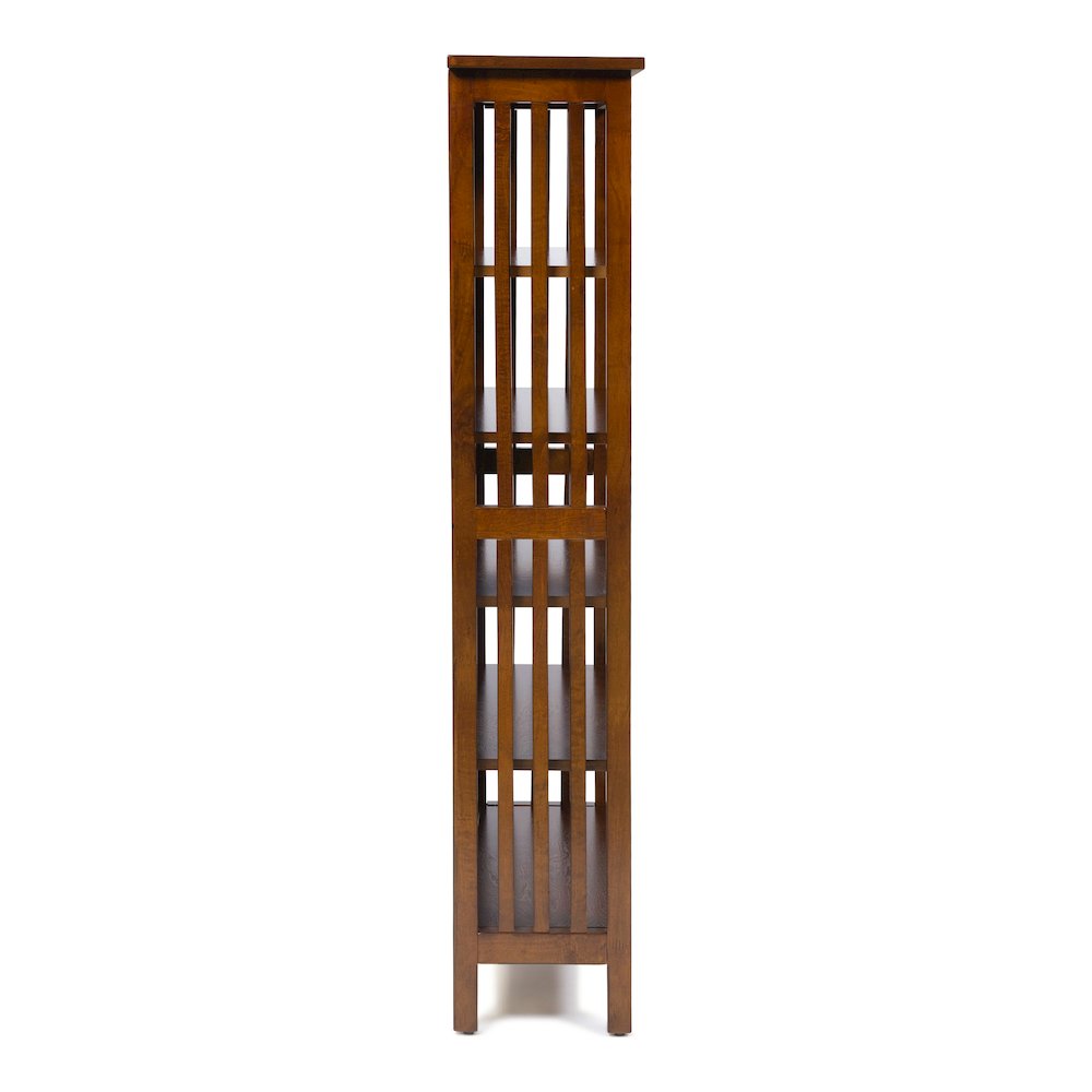 Davis Wood 5-Shelf Bookcase in Antique Oak. Picture 3