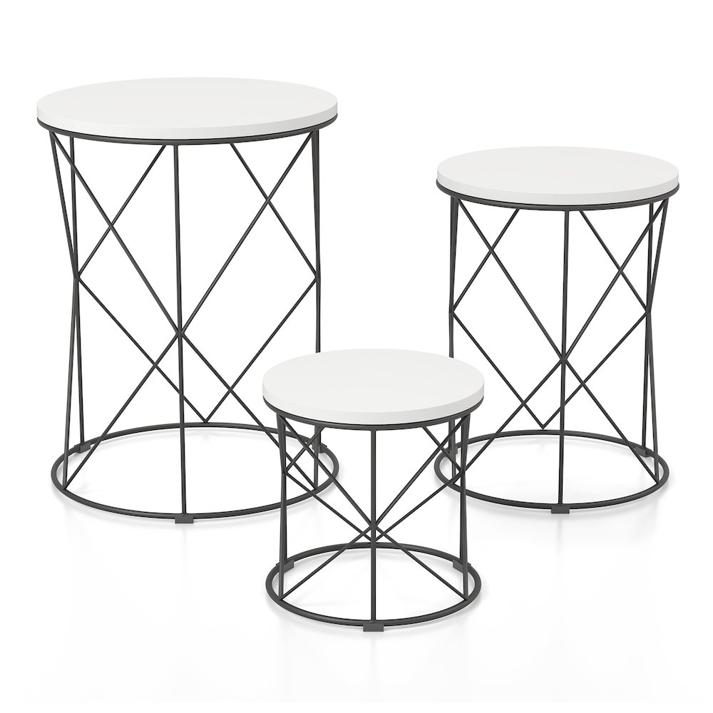 Nikova Contemporary Wood 3-Piece Nesting Tables. Picture 1