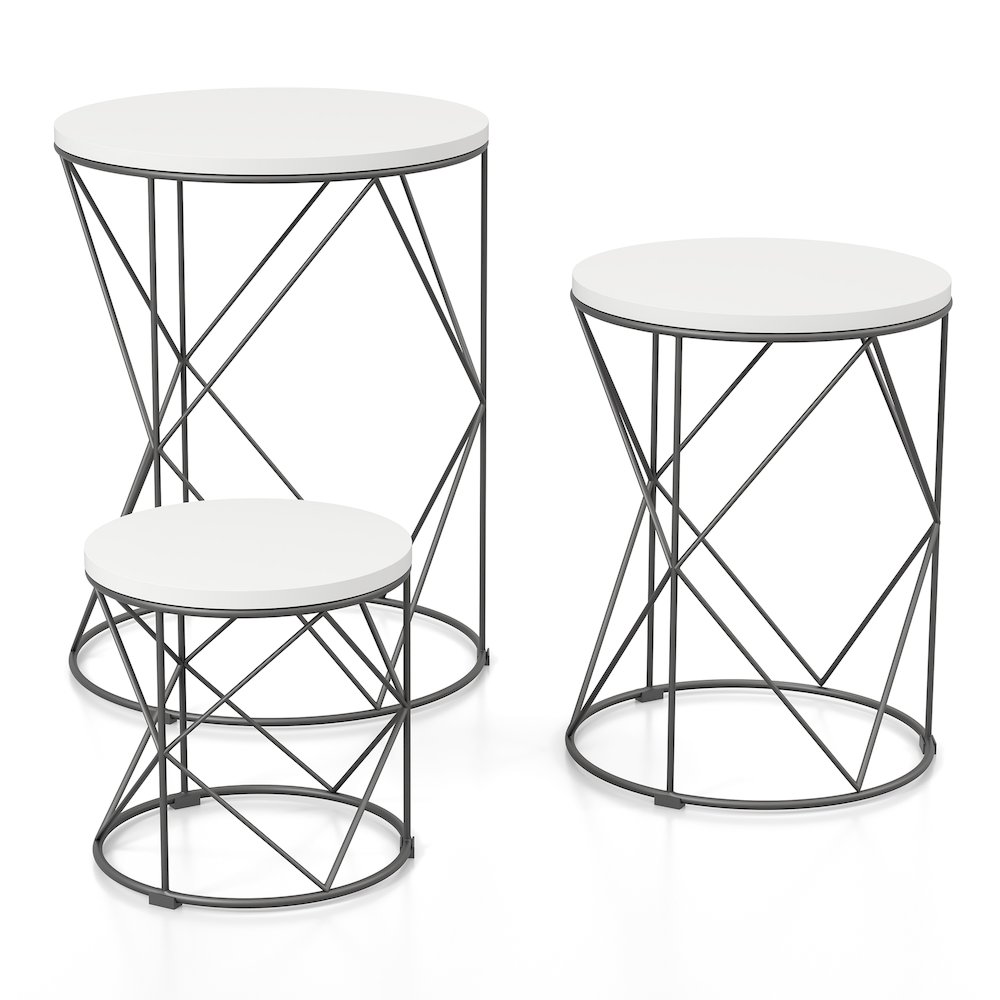 Nikova Contemporary Wood 3-Piece Nesting Tables. Picture 2