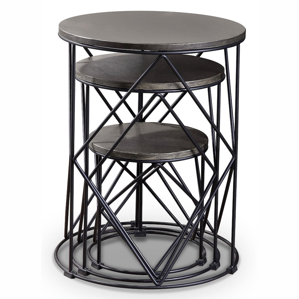 Nikova Contemporary Wood 3-Piece Nesting Tables. Picture 3
