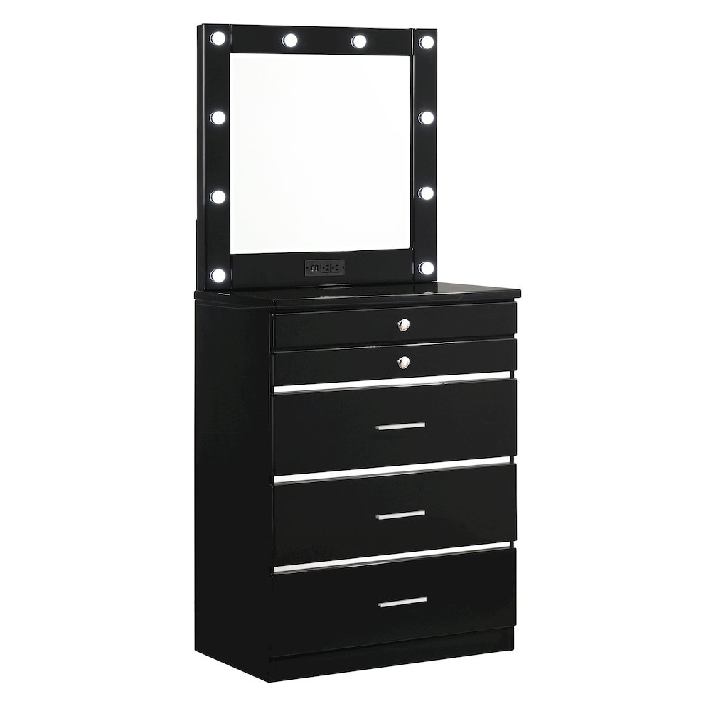 Lita Contemporary Wood Vanity Chest with Mirror. Picture 5