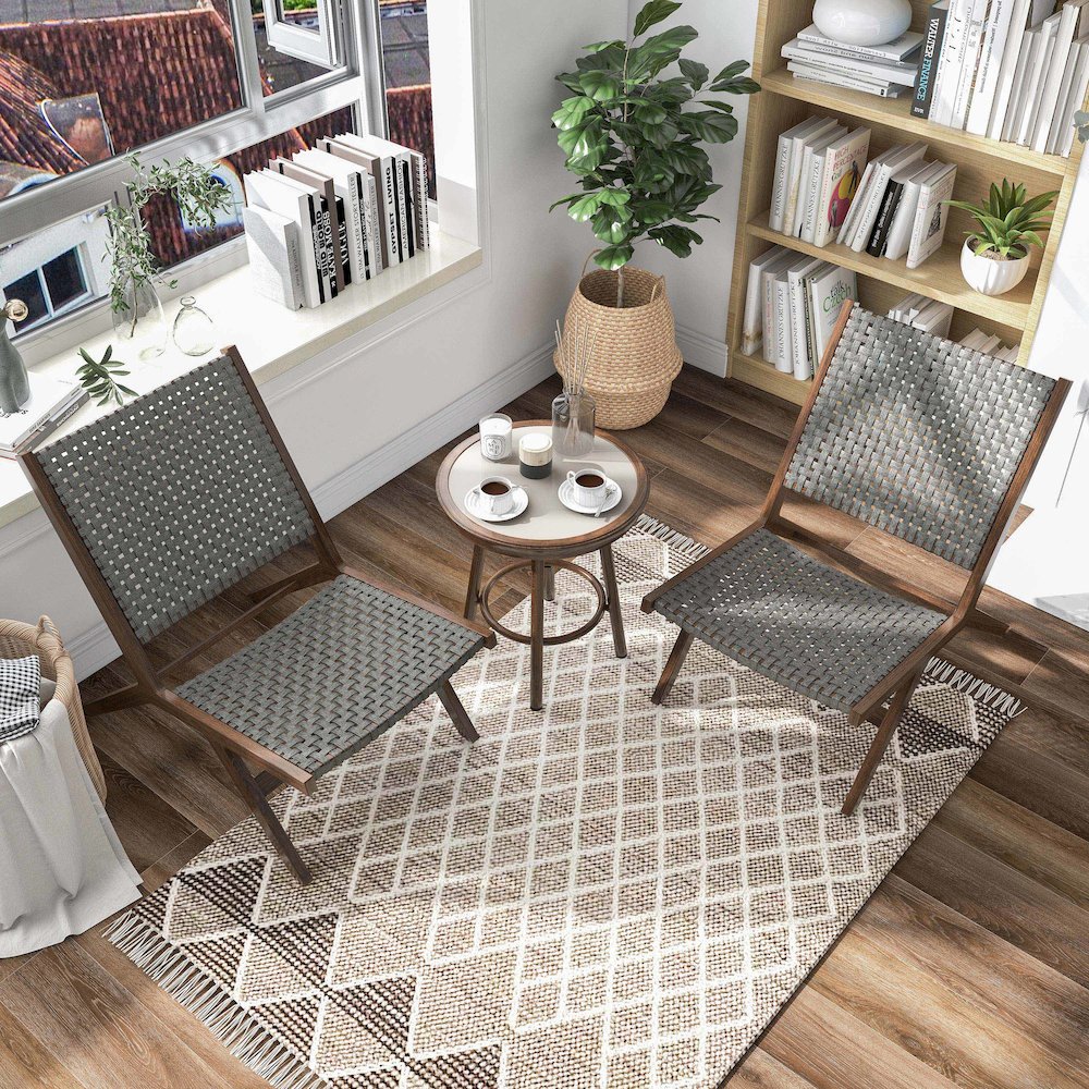 Haft Aluminum Indoor and Outdoor 3pc Table and Chair Set. Picture 5
