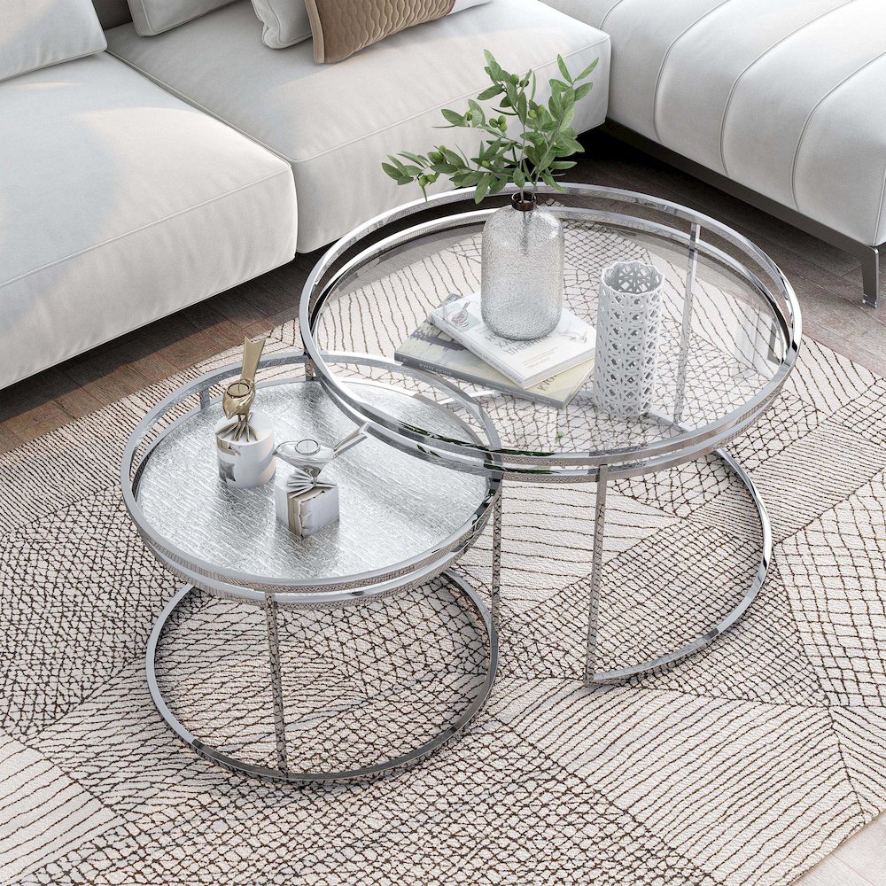 Belmont Metal 2-Piece Nesting Table Set. Picture 4