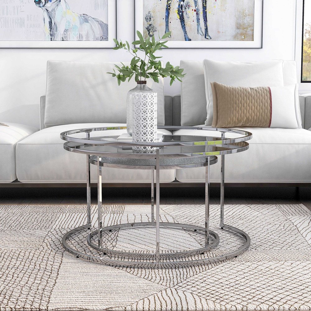 Belmont Metal 2-Piece Nesting Table Set. Picture 3