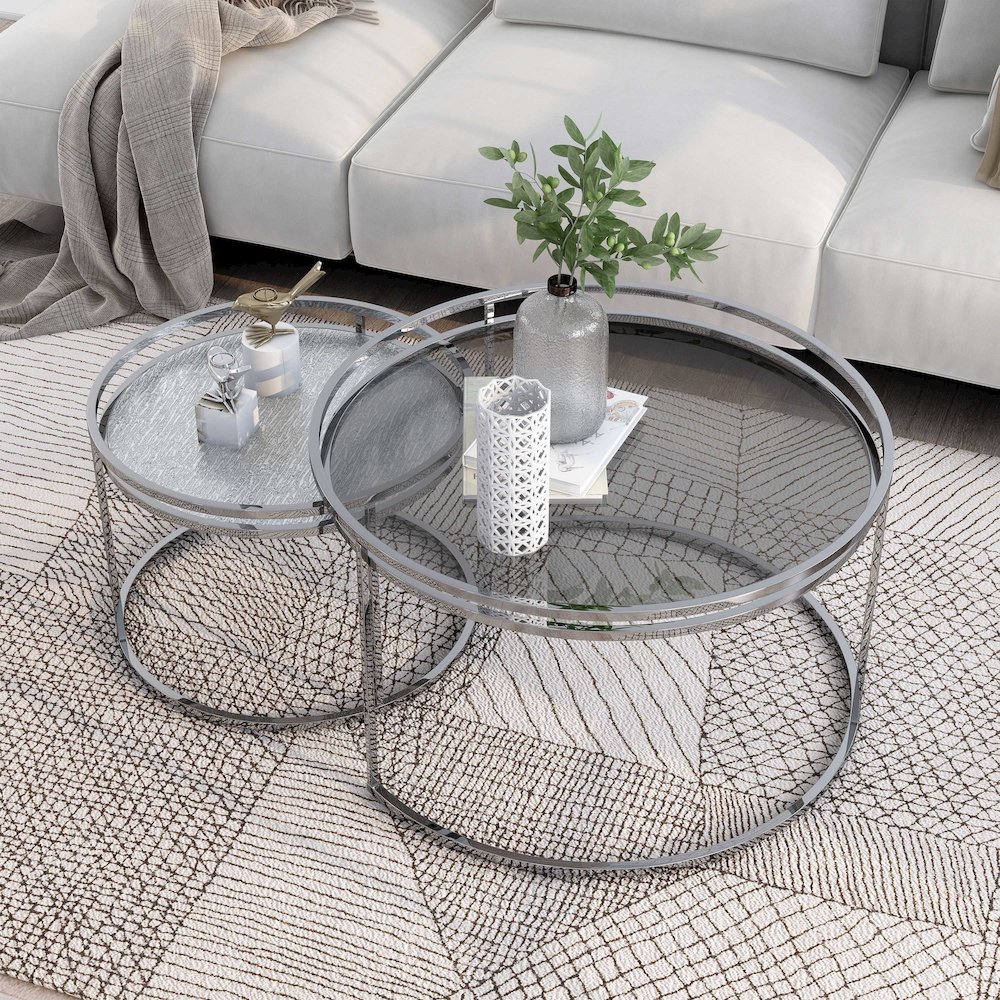 Belmont Metal 2-Piece Nesting Table Set. Picture 4