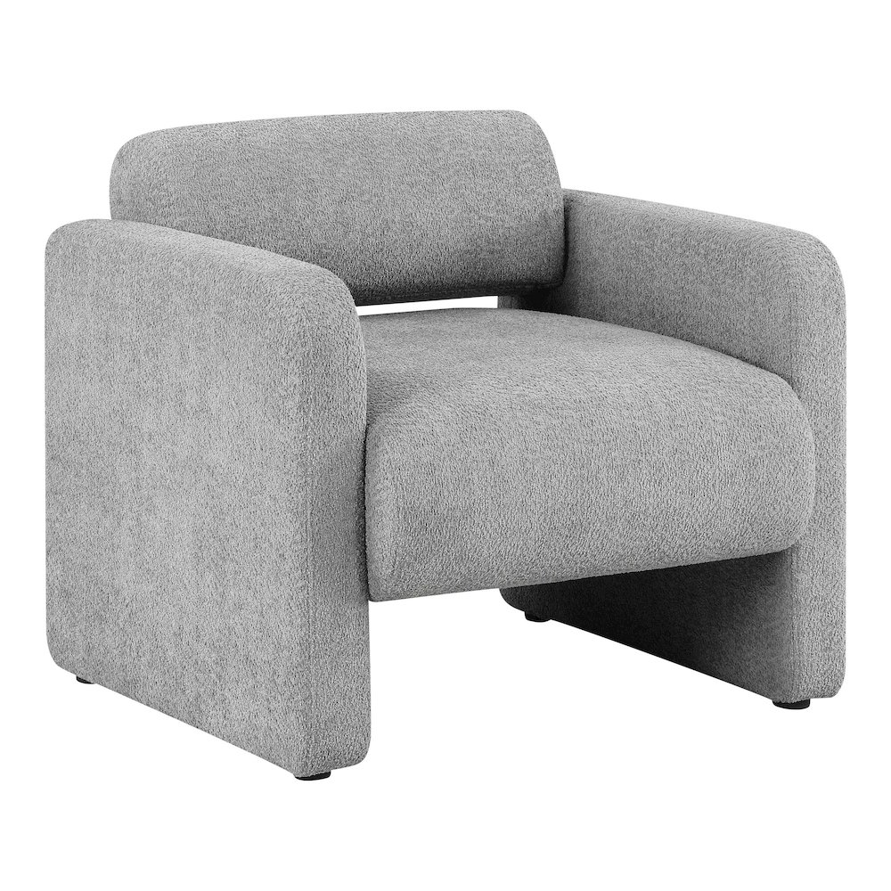 Luna Boucle Fabric Armchair with Rounded Corners. Picture 1