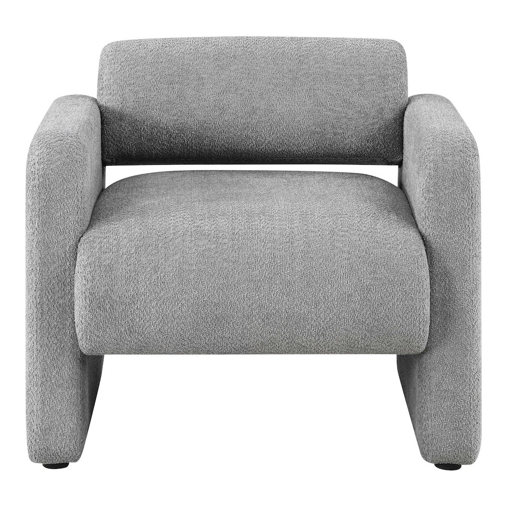 Luna Boucle Fabric Armchair with Rounded Corners. Picture 2