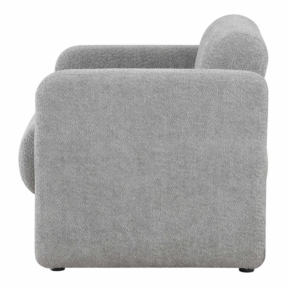 Luna Boucle Fabric Armchair with Rounded Corners. Picture 3