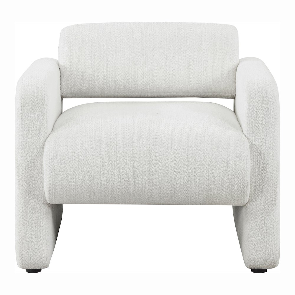 Luna Boucle Fabric Armchair with Rounded Corners. Picture 2