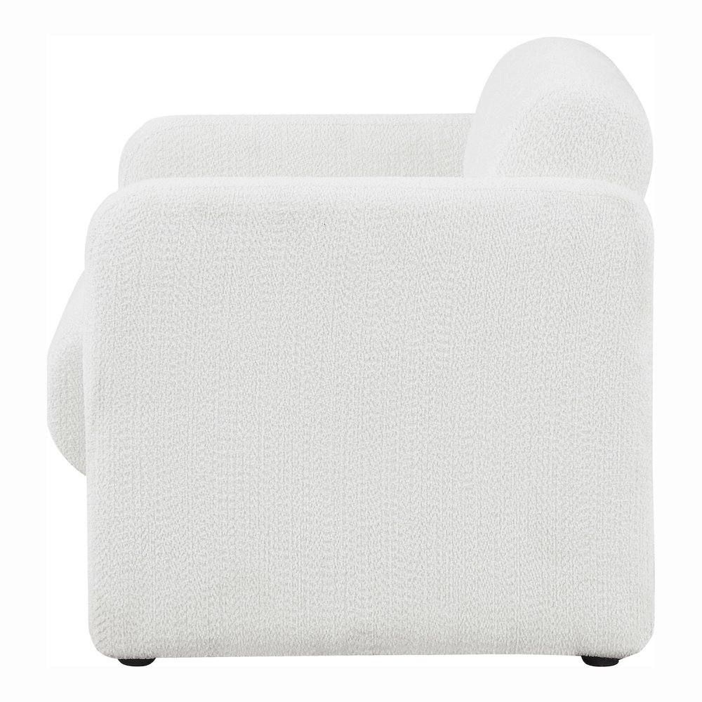 Luna Boucle Fabric Armchair with Rounded Corners. Picture 3