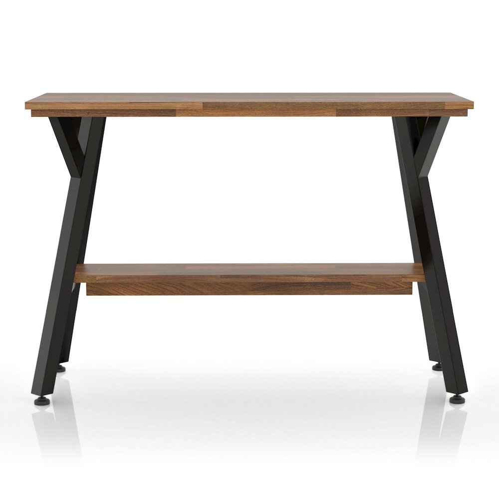 Horford Wood 1-Shelf Console Table in Matte Black. Picture 2