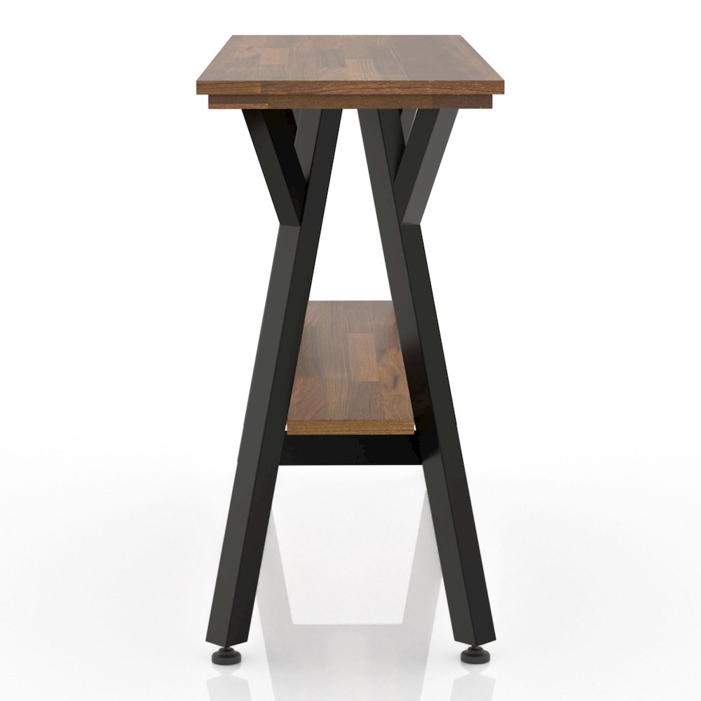 Horford Wood 1-Shelf Console Table in Matte Black. Picture 3